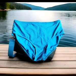 Blue Polka Dot Women's Swim Bottom Terra Sky Swimsuit Bottoms Size 3x 24w 26w